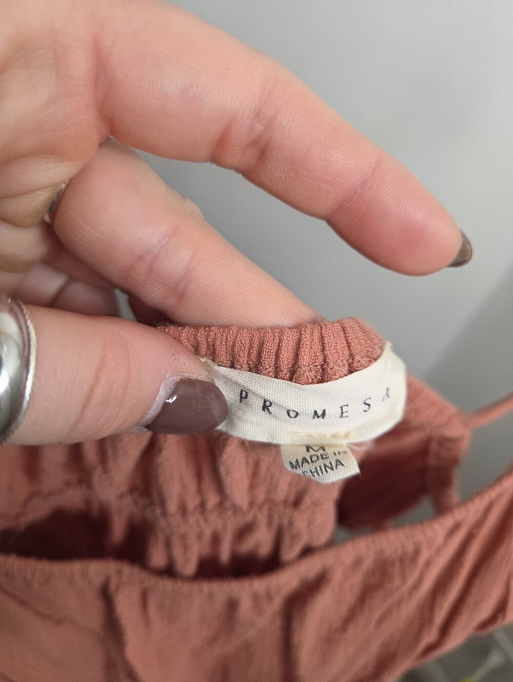 Promesa Dusty Rust Tie-Strap Romper - Picture 2 of 2